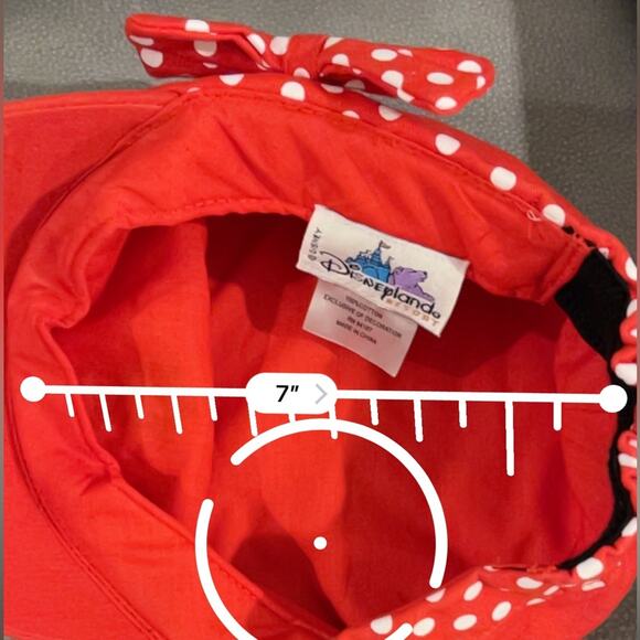 Disneyland Resort Hat Kids Minnie Mouse Red Polka Dot w/ Bow - Picture 5 of 7